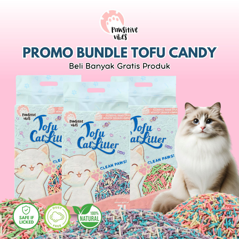 Furry Pawfect - Pawsitive Vibes Tofu Candy Cat Litter 7L Fragrant Cat Litter - Clumping Cat Litter