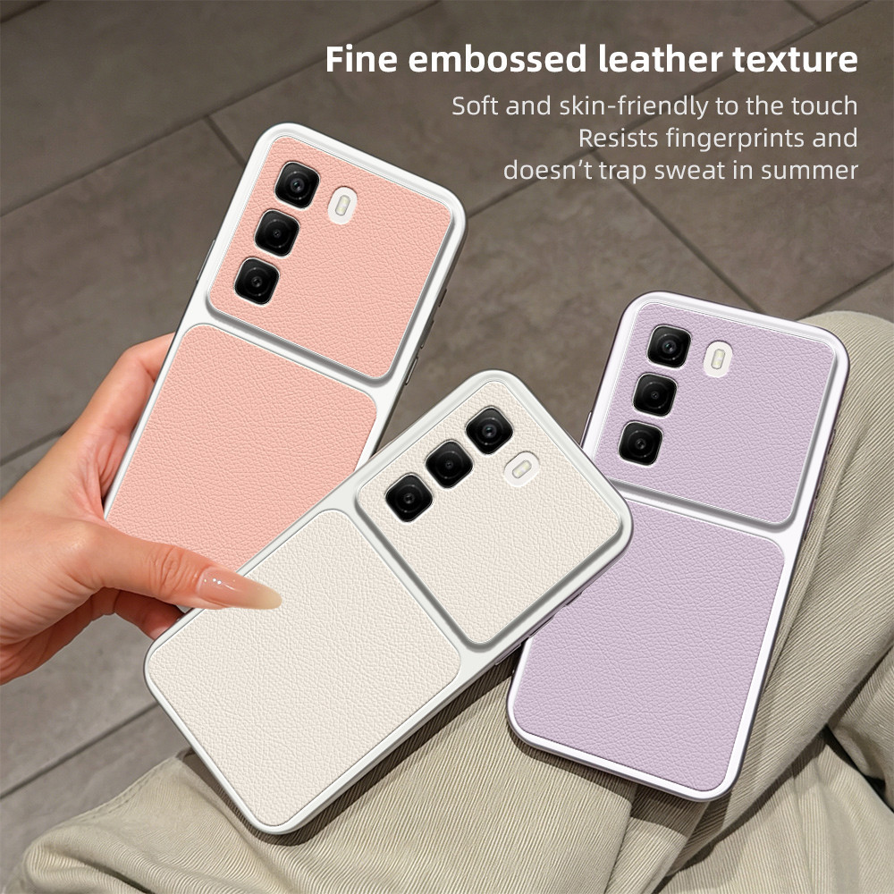 เคส Infinix Hot 50 4G X6882 X6882B ครอบคลุมเต็มหน้าจอป้องกันการตกนิ่มหนังเนื้อเคสโทรศัพท์