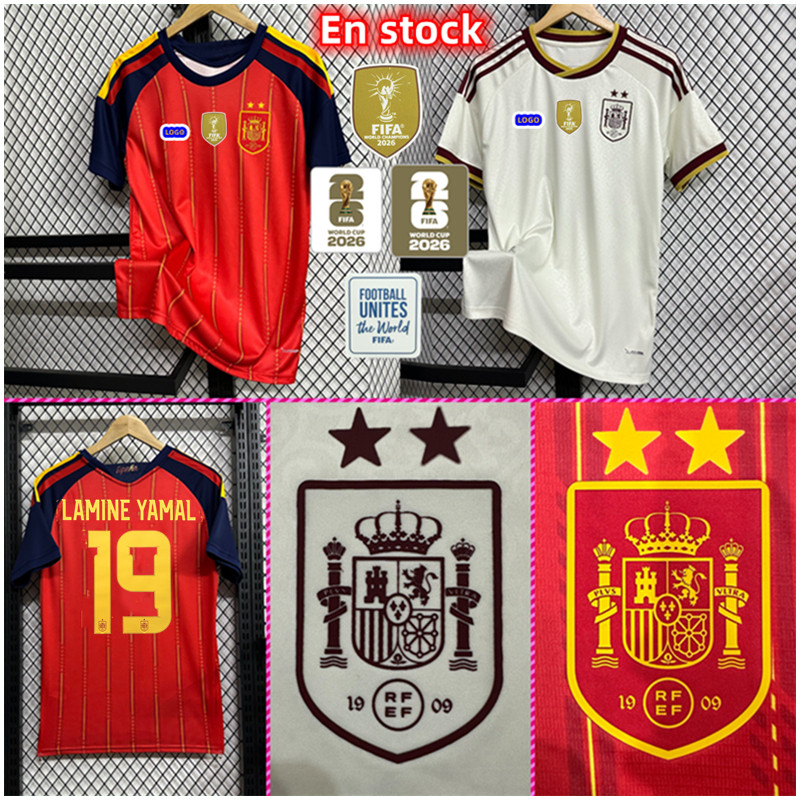 Fan Edition: 2026 Championship สเปน 2 ดาว เสื้อบอลเสื้อยืดชาย 4XL