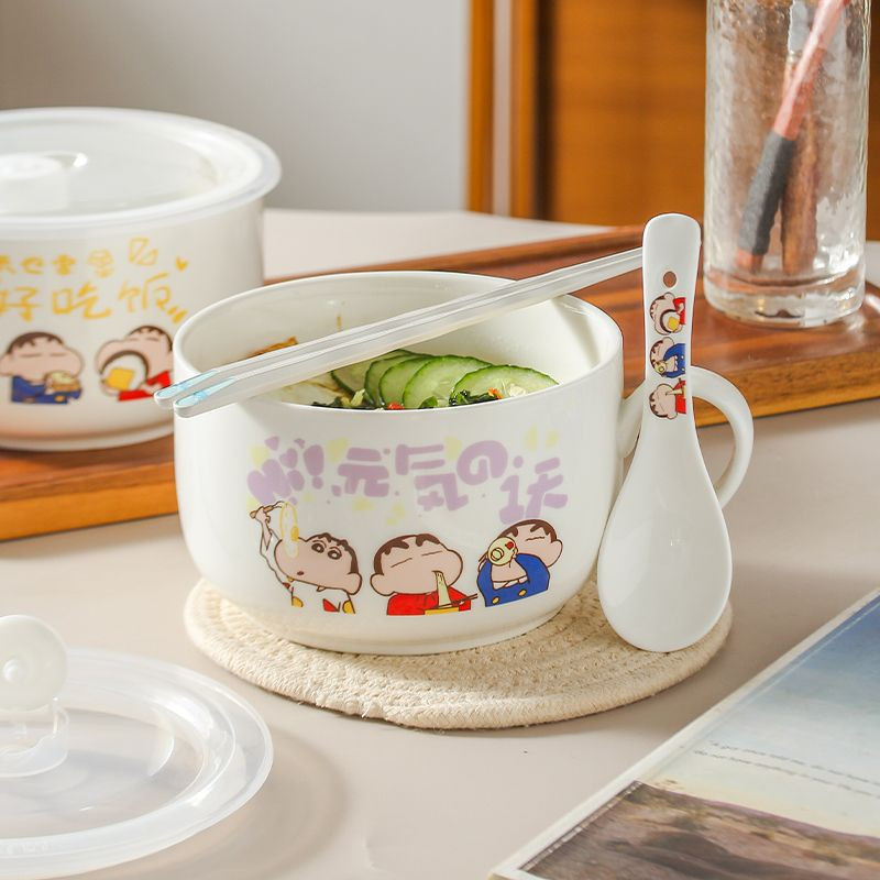 【พร้อมส่ง】เครยอนชินจังจานชามถ้วยสไตล์ญี่ปุ่นครัว การ์ตูนเครยอน ชินจังเครื่องใช้บนโต๊ะอาหารสูท น่ารักชาม น่ารักเครยอน บะหมี่กึ่งสำเร็จรูป