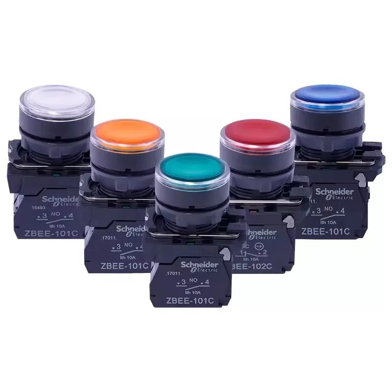Schneider XB5AW31B1C ADC24V XB5AW31B5C พร้อมไฟปุ่มสวิทช์ XB5AW33B1C AC220V