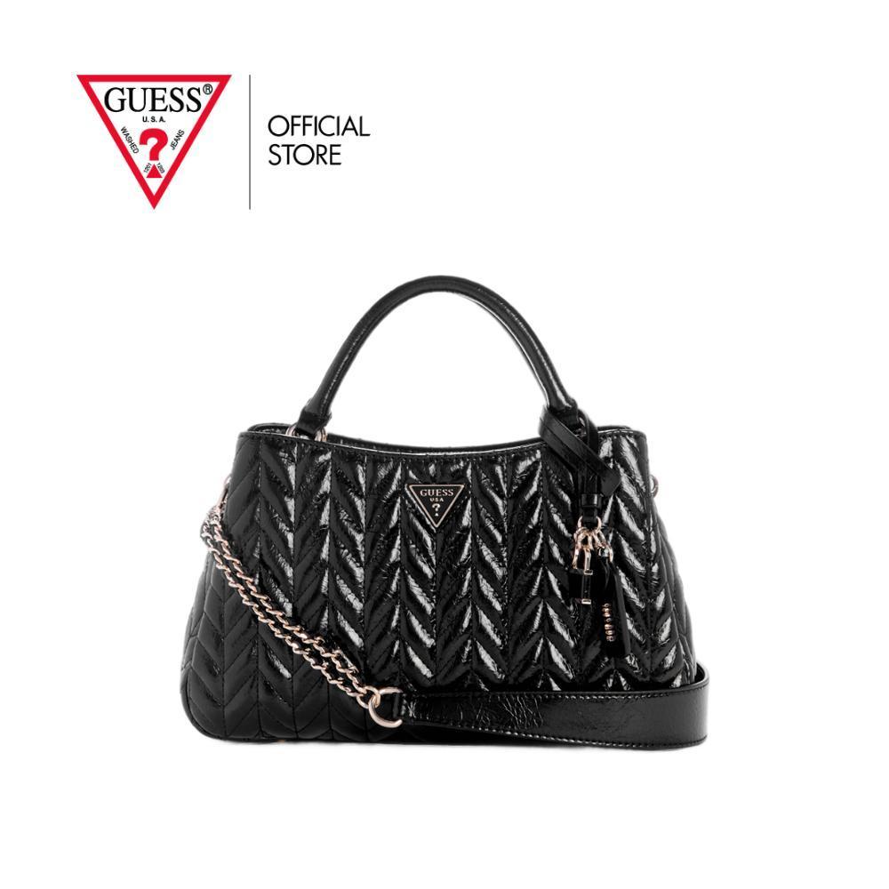 GUESS กระเป๋า รุ่น TQ972006 CHERYL TRIPLE COMP SATCHEL สีดำ