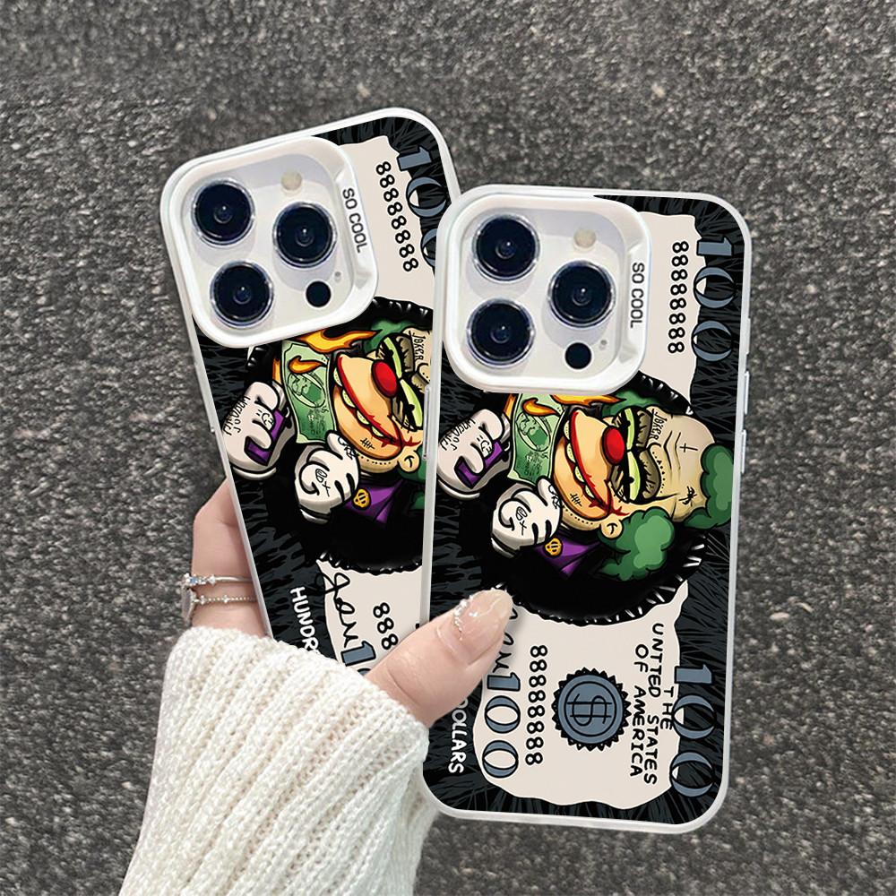 Joker Dollar Super เคสกันกระแทก Matte ป้องกันกล้องสําหรับ iPhone 14ProMax,12ProMax,15ProMax,11,XS