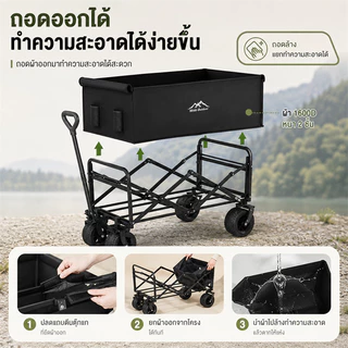 รถเข็นขายของ แข็งแรง พับได้ ลูกปืนยางตัน 10นิ้ว รับน้ำหนัก 500KG พร้อมล็อค เหมาะตลาดนัด สะดวกสบาย