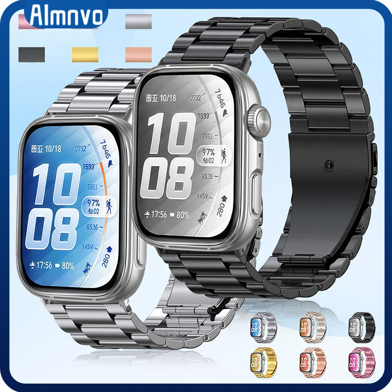 สายรัดโลหะสายรัดสแตนเลสสำหรับนาฬิกา for Huawei Watch Fit 5/5 Pro/ 4/4 Pro / 3 สายรัดข้อมือปรับได้สำหรับ for Huawei Fit 5