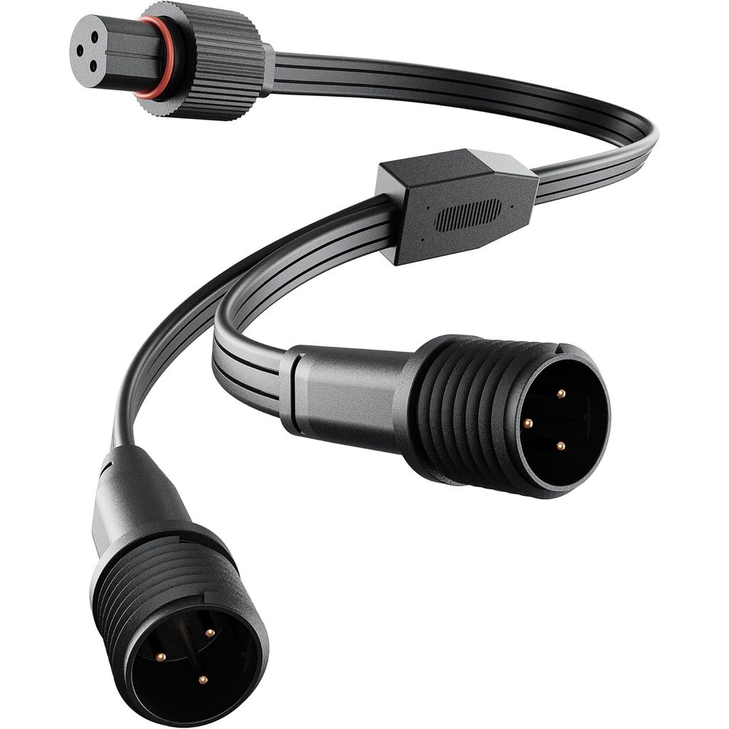 Y-Splitter สําหรับ Govee ไฟกลางแจ้งถาวร/ไฟ Pro, สายต่อรูปตัว Y (1 ตัวเมียถึง 2 ตัวผู้) เข้ากันได้กับ