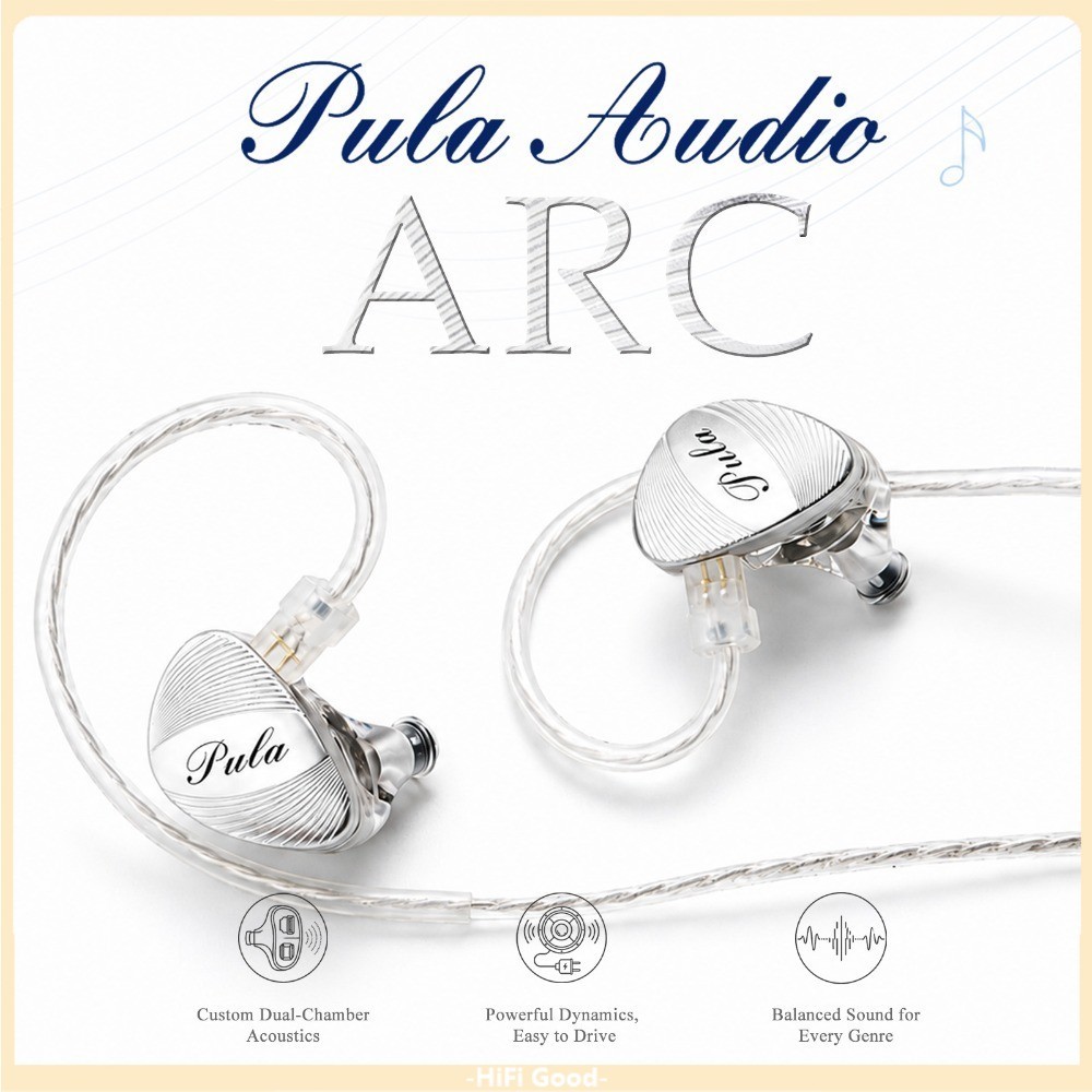 PULA Audio ARC หูฟังแบบมีสาย IEM พร้อม 1DD 10 มม.PET Dynamic Driver Hi-Fi หูฟัง Featuring 3.5 มม./Ty