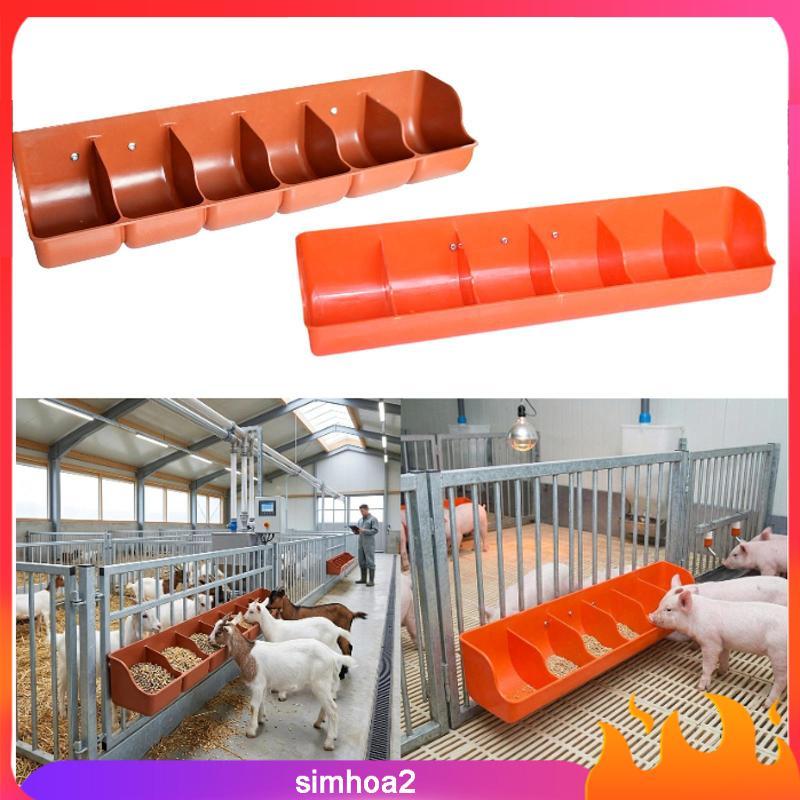[Simhoa2] Piglet Feed Trough ถาดอาหาร 6 ช่องอเนกประสงค์ Feeding Groove Feeder Horses Alpacas อุปกรณ์