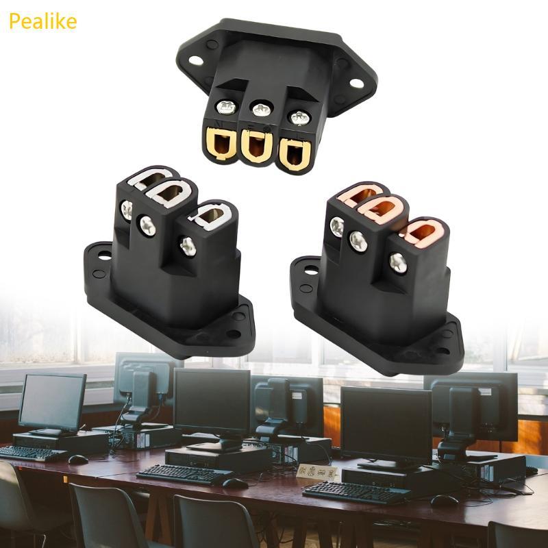 Pealike ทองแดง IEC 3 ขาตัวเชื่อมต่อเครื่องขยายเสียงอินเทอร์เฟซเสียงไฟฟ้าแผง Mount IEC Inlet Socket ส