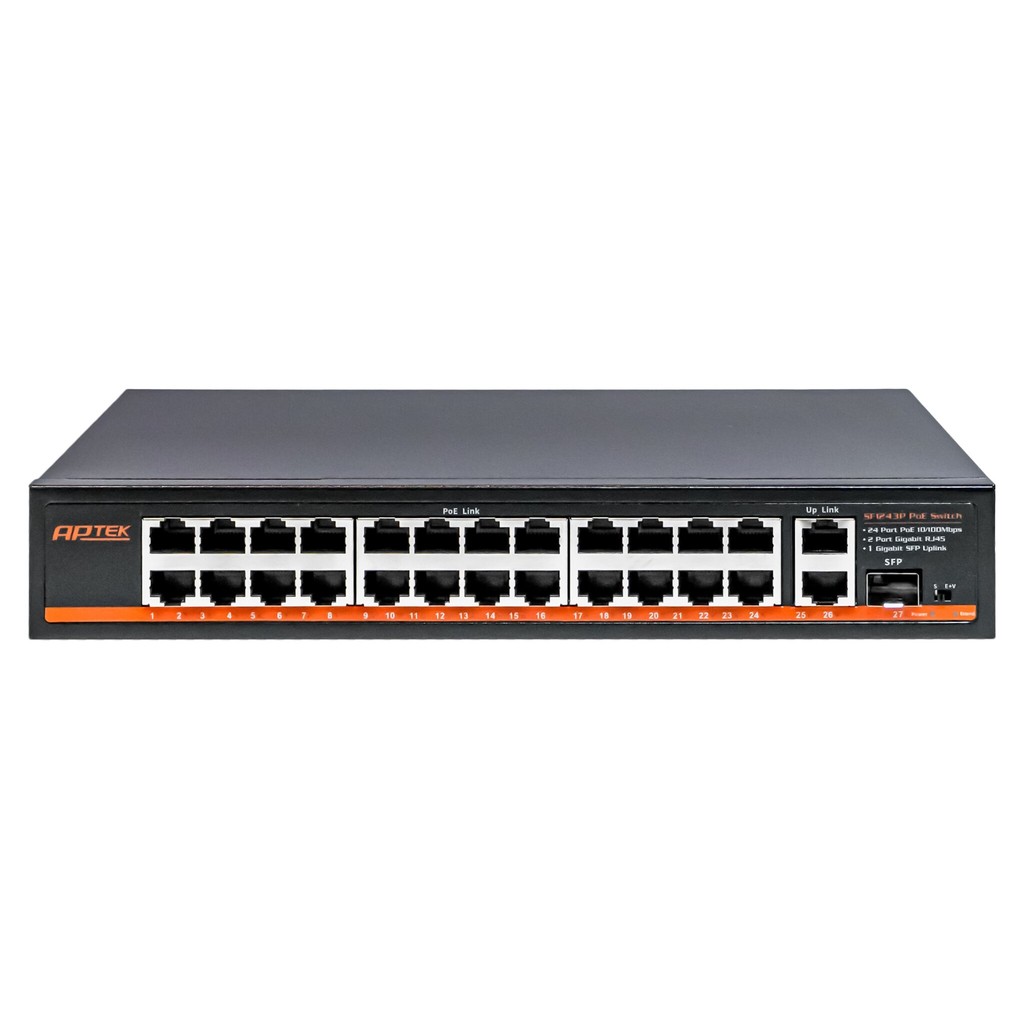 APTEK SF1243P สวิตช์ PoE 24 พอร์ต