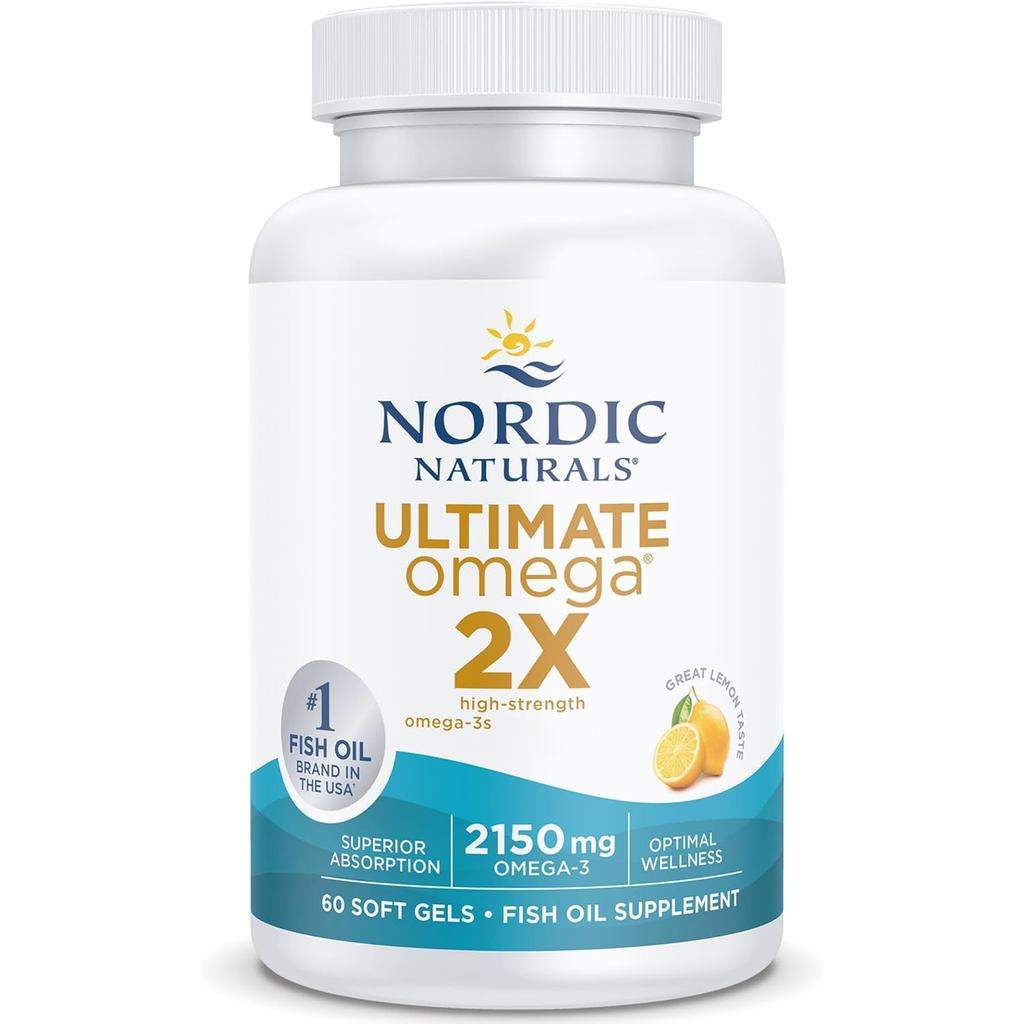 Nordic Natural Ultimate Omega 2X, 2150mg Omega-3 มีน้ํามันปลา EPA และ DHA 60 แคปซูลนิ่ม รสเลมอน ผ่าน