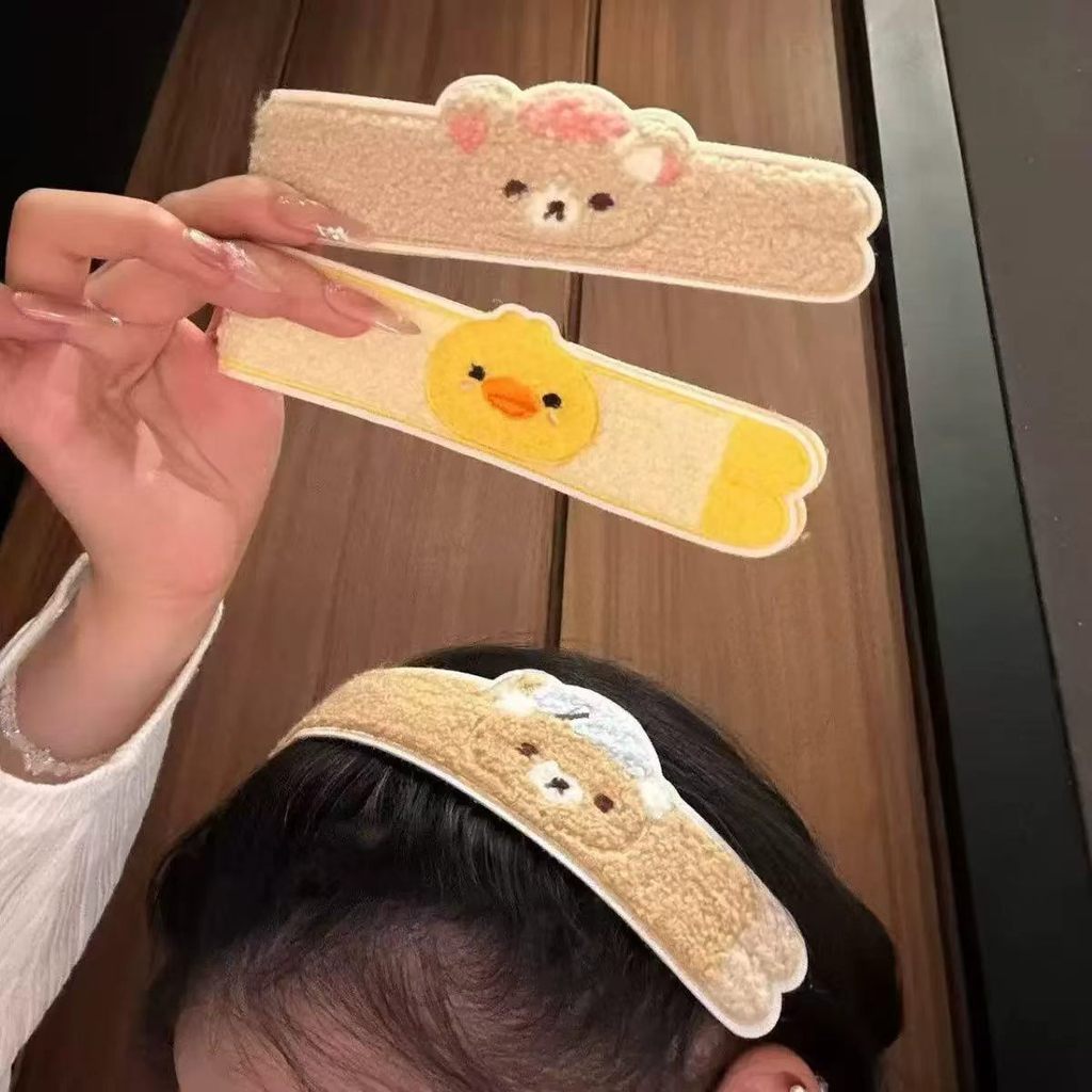 น่ารักยาว Rilakkuma Chick Velcro การ์ตูนหญิงล้างหน้าผมหักสติกเกอร์ Bangs Headdress
