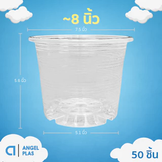 กระถาง กระถางต้นไม้ กระถางพลาสติก เบอร์ 8 7.5 นิ้ว สีดำ 100 50 ใบ ยกมัด ยกกระสอบ