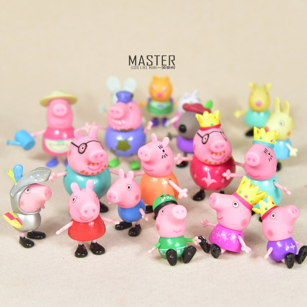 สั่งซื้อต้นฉบับสินค้าจํานวนมาก Piglet Social Peppa George Joint Movable Model เครื่องประดับรูป
