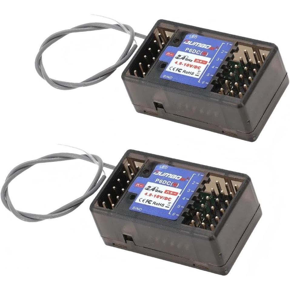 2PCS DUMBORC P6DCG RC Receiver พร้อม Gyroscope Linkage LED จําลองระบบรีโมทคอนโทรล 2.4 Ghz RC Control