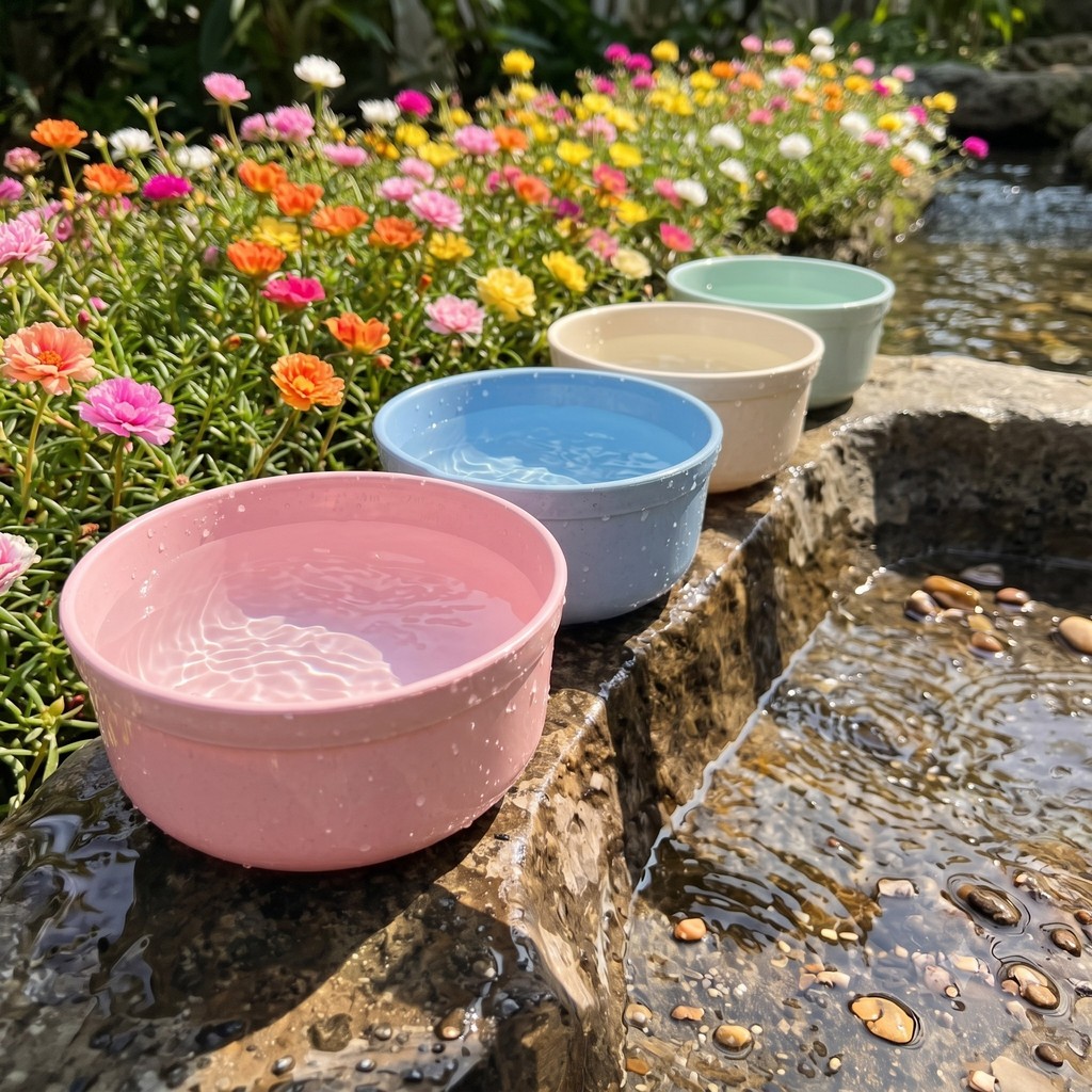 ขันน้ำพลาสติก สีพาสเทล 2.2L หนาเหนียวขอบมน ไม่บาดมือ Pastel Water Bowl 21cm GW-21-6