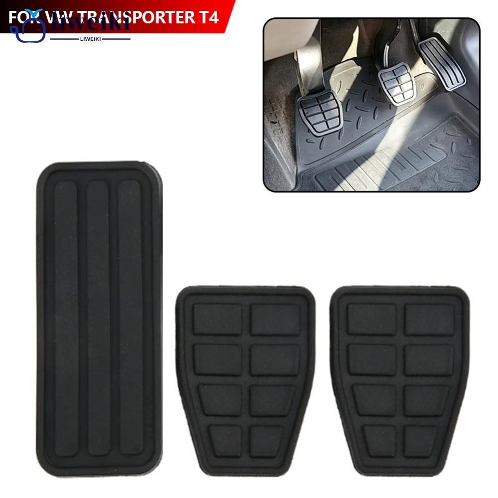 LIWEKI 3 ชิ้นเหยียบแผ่นยางชุดคลัทช์เบรค Accelerator เท้าเหยียบครอบคลุม Anti-Slip สําหรับ VW Transpor
