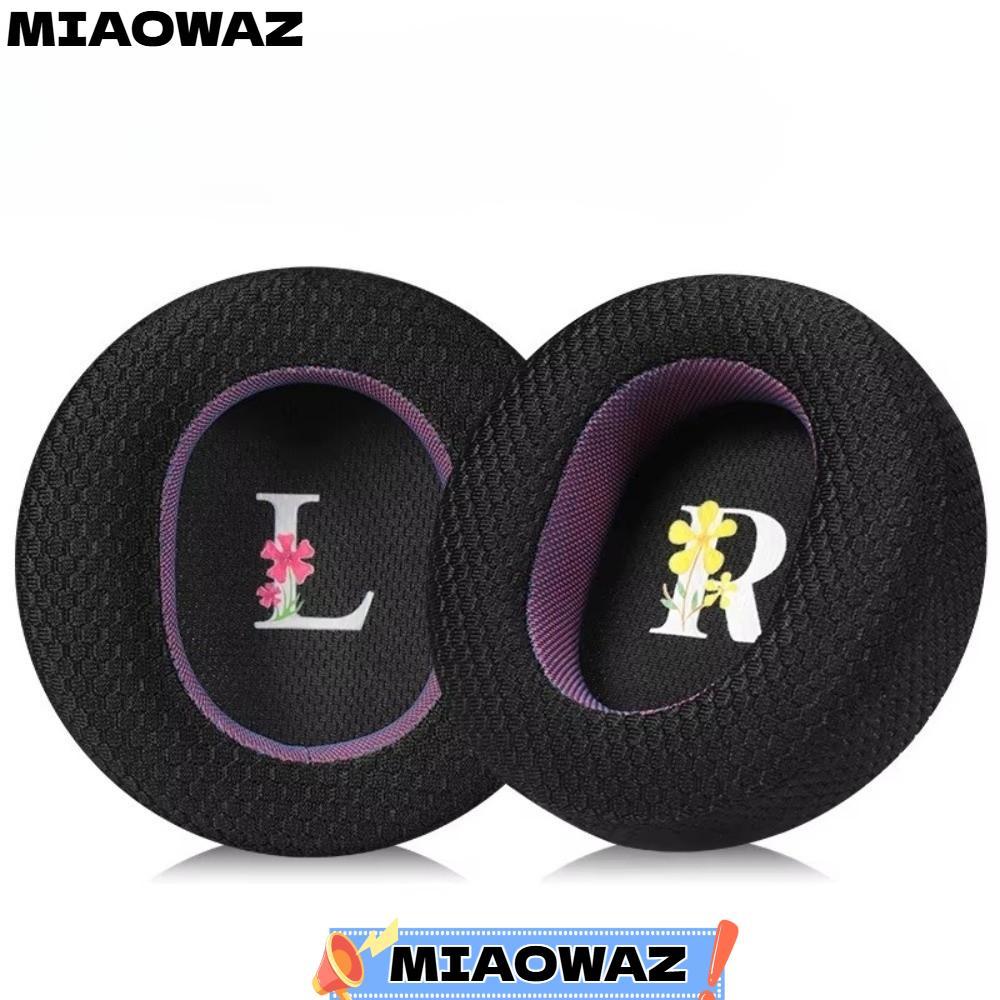 MIAOWAZ 1 คู่หูฟังแผ่นรองหูฟัง,หน่วยความจําโฟมหนังแกะชุดหูฟังแผ่นรองหูฟัง, Cooling Gel หนัง Breathab