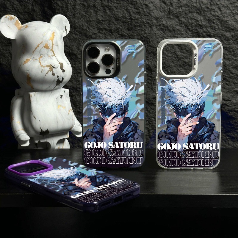 อะนิเมะสไตล์ผมสีขาวผมสีดํา Mystery Combat Posture การ์ตูนกันกระแทกสไตล์ใหม่ PC เคสโทรศัพท์เหมาะสําหร