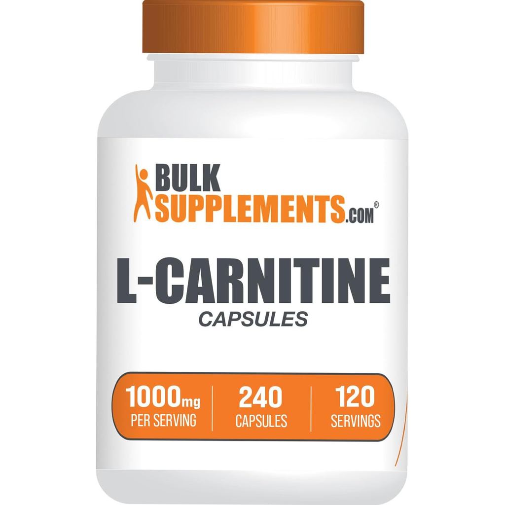 Bulkplements.com L-Carnitine 1000mg แคปซูล - Carnitine plement, Amino Acid - ปราศจากกลูเตน, 2 แคปซูล
