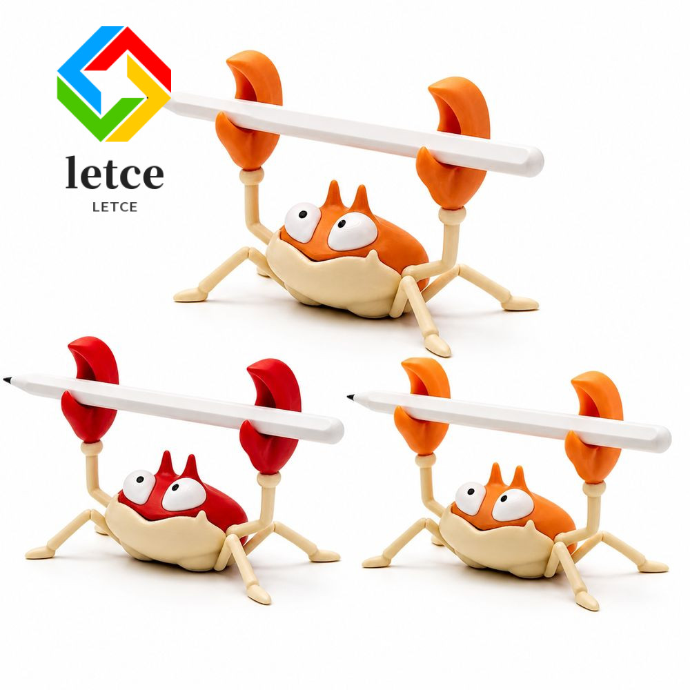 LETCE Crab Pen Holder, PLA Weightlifting Crab Pencil Holder, Crab Shape Creative Style Crab Pen Stan