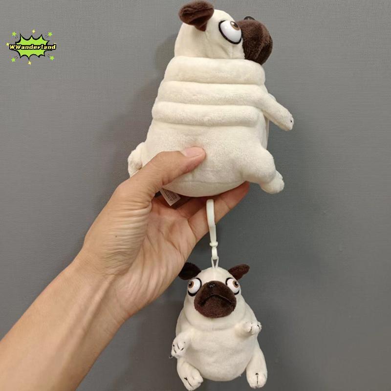 [WWanderland] Kawaii ของเล่นตุ๊กตา 10/14 ซม.น่าเกลียดและน่ารักทรายสุนัขนั่ง Pug สุนัขของเล่นตุ๊กตาสําหรับเด็กเด็กของขวัญวันเกิด [ใหม่]