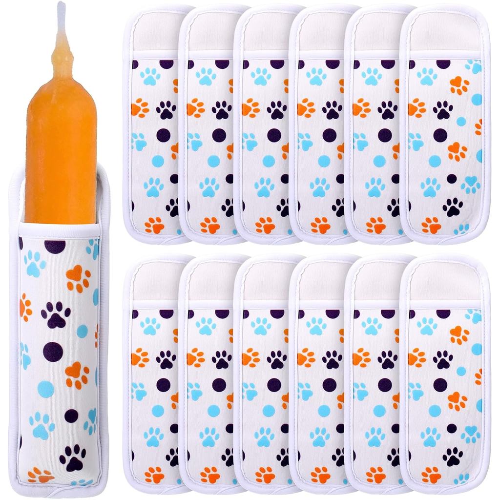 Thyle 24 Pack Ice Pop Sleeves Reusable Ice Pop Sleeves (24 ชิ้น,อุ้งเท้า)