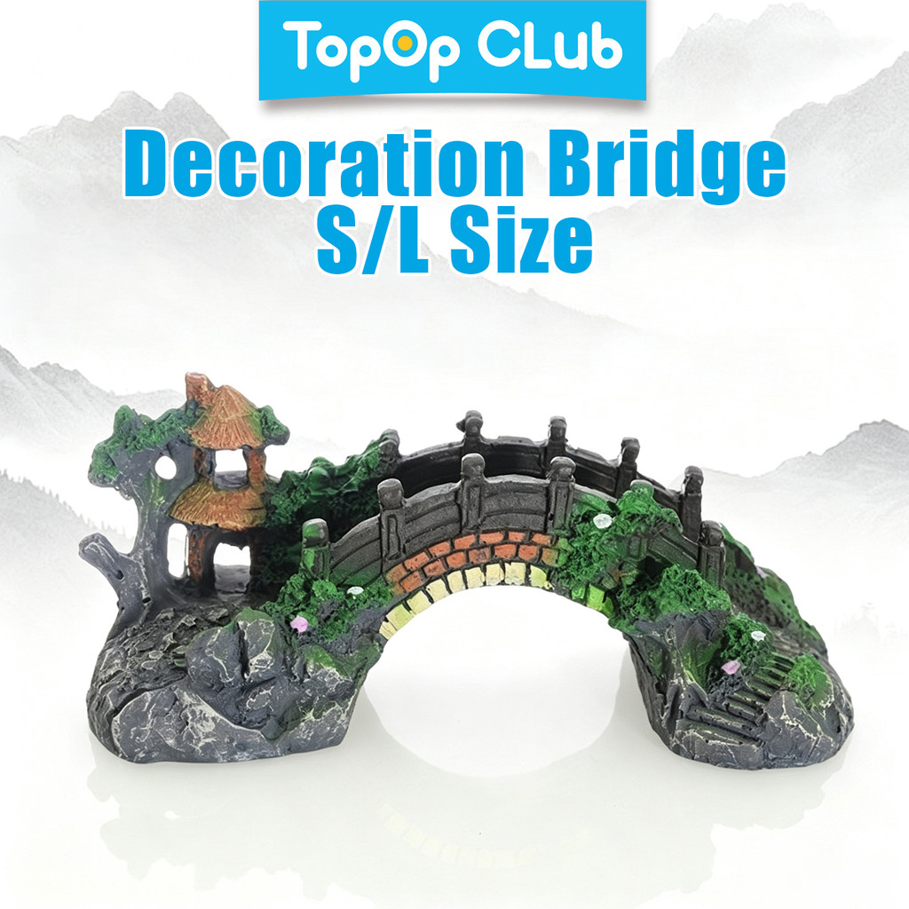 TOPOP CLUB ใหม่ตกแต่งตู้ปลาสะพานภูมิทัศน์ตกแต่งตู้ปลาเรซิ่น Tropical Fish S/L ขนาด