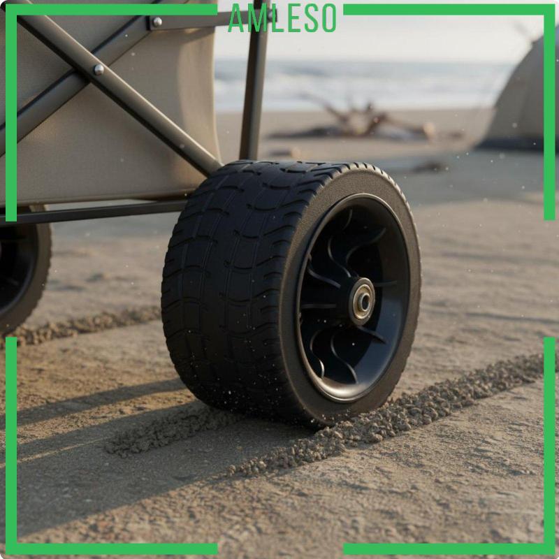 [Amleso] Camping Cart Wheel ทนต่อการสึกหรอพับ Wagon Tyre Double 5IN Rubber 12-3