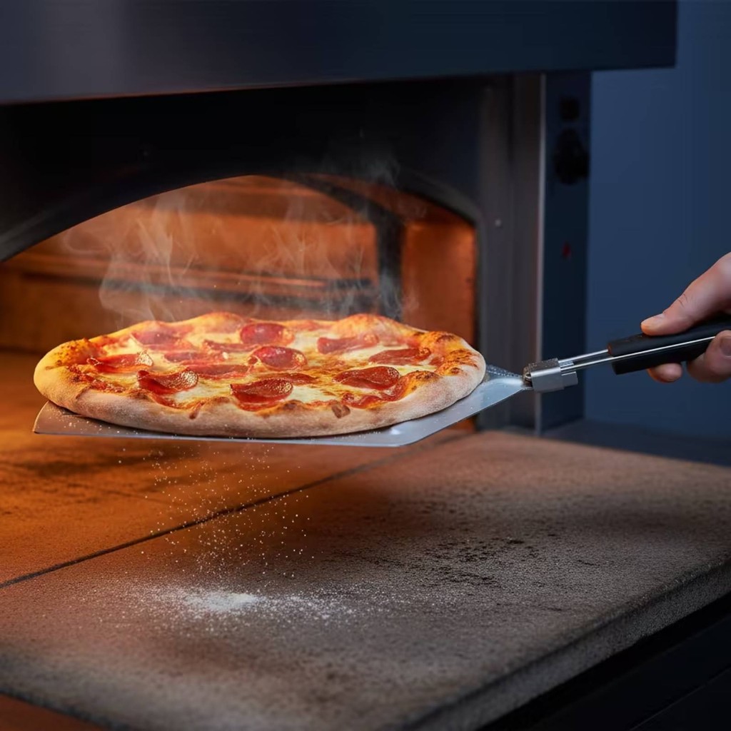 Perforated Pizza Peel ทนทานพับ Pizza Peel Slim Rust-Proof สําหรับ Home Bakers