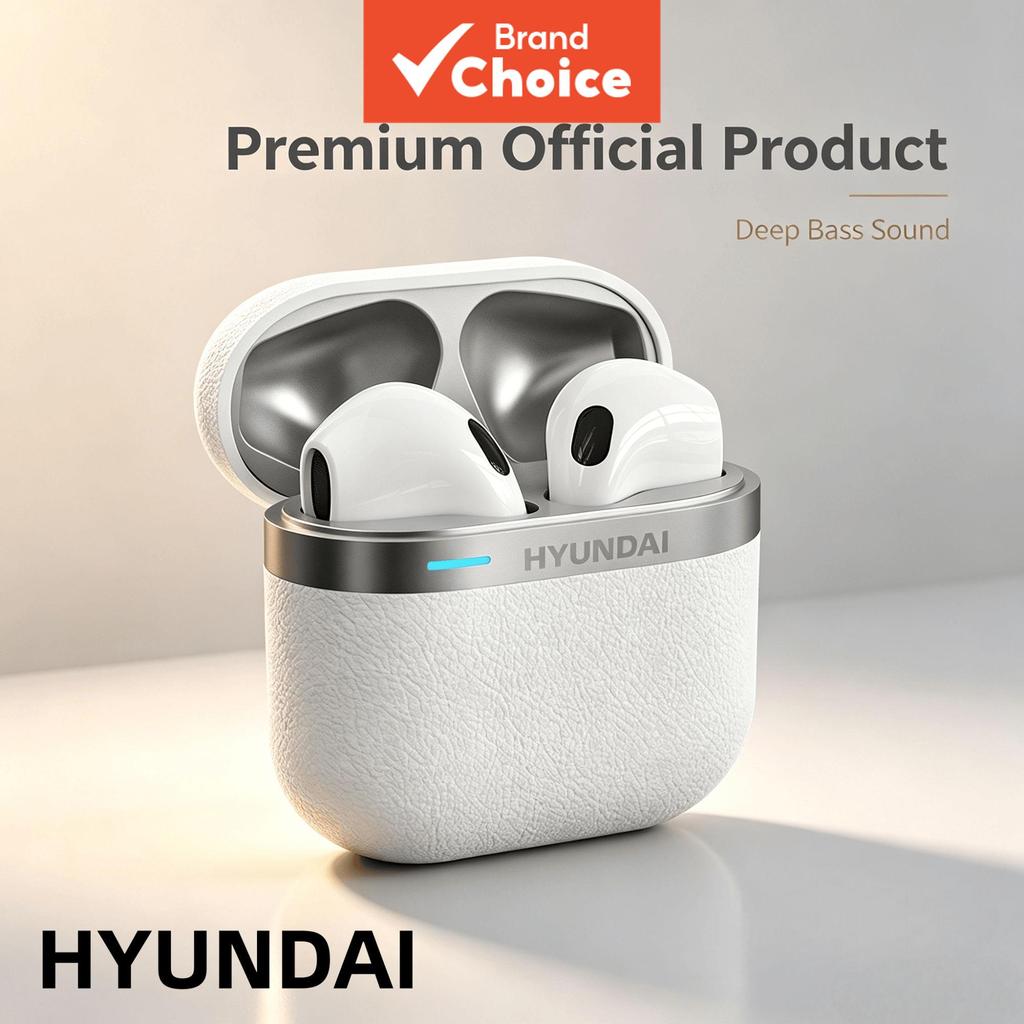 HYUNDAI T02Pro หูฟังไร้สายบลูทูธ 5.4 ENC หูฟังลดเสียงรบกวน Clear Voice Calls Ergonomic หูฟังออกแบบทุกวันสวมใส่ชุดหูฟัง