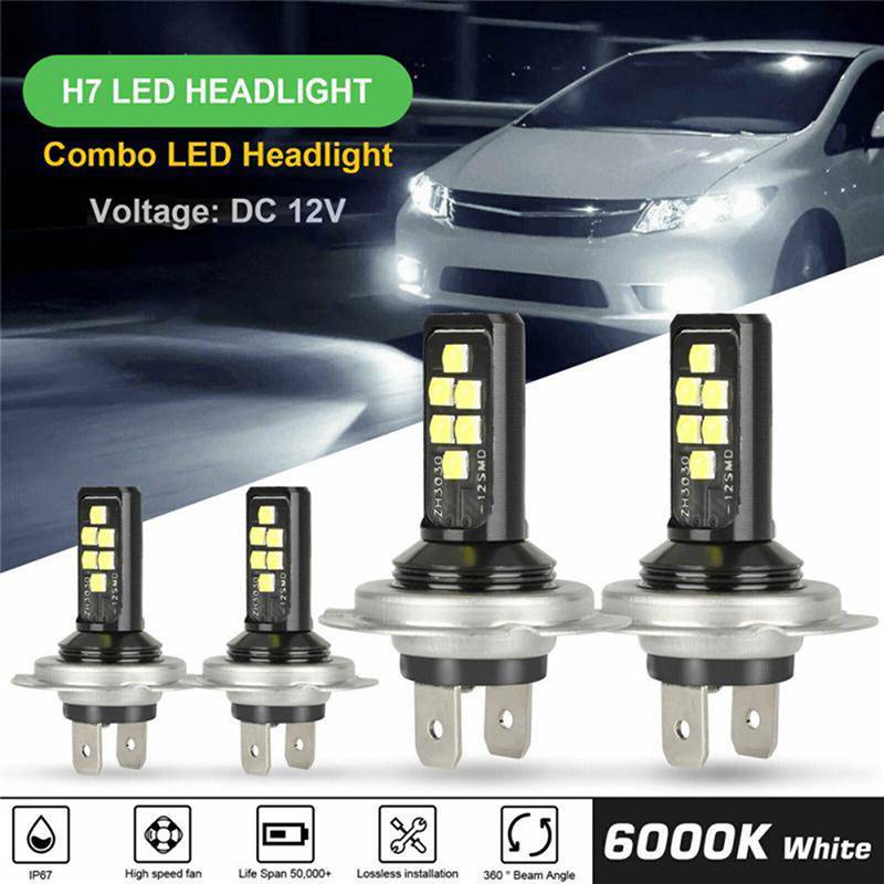 [YANG] H4 H7 ไฟหน้ารถ LED ชุดหลอดไฟ High Low Beam LED รถยนต์หลอดไฟ LED