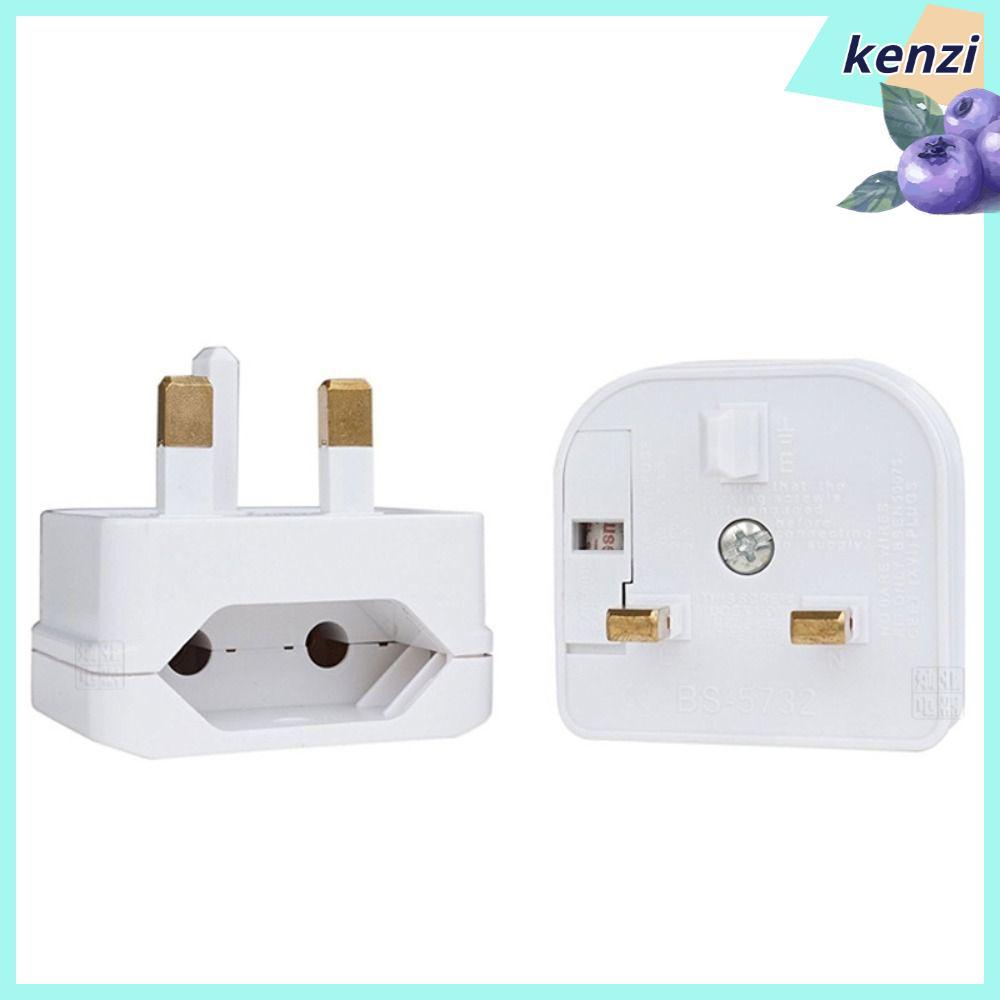 KENZI ปลั๊กไฟ 2 ขาถึง 3Pin ยุโรปไปยัง UK EU ถึง UK Converter