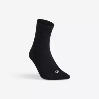 Decathlon High Sports Socks Rs 100 Tri-Pack ถุงเท้ากีฬาข้อสูงสำหรับเด็กรุ่น Rs 100 แพ็ค 3 คู่ - Black