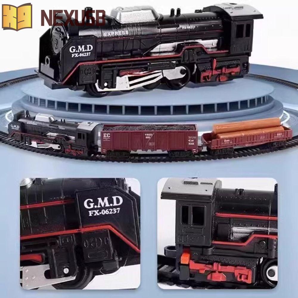 NEXUSBEAM Train Freight Train Toy, Combines Locomotive Playset Electric Christmas Train Track Set, C