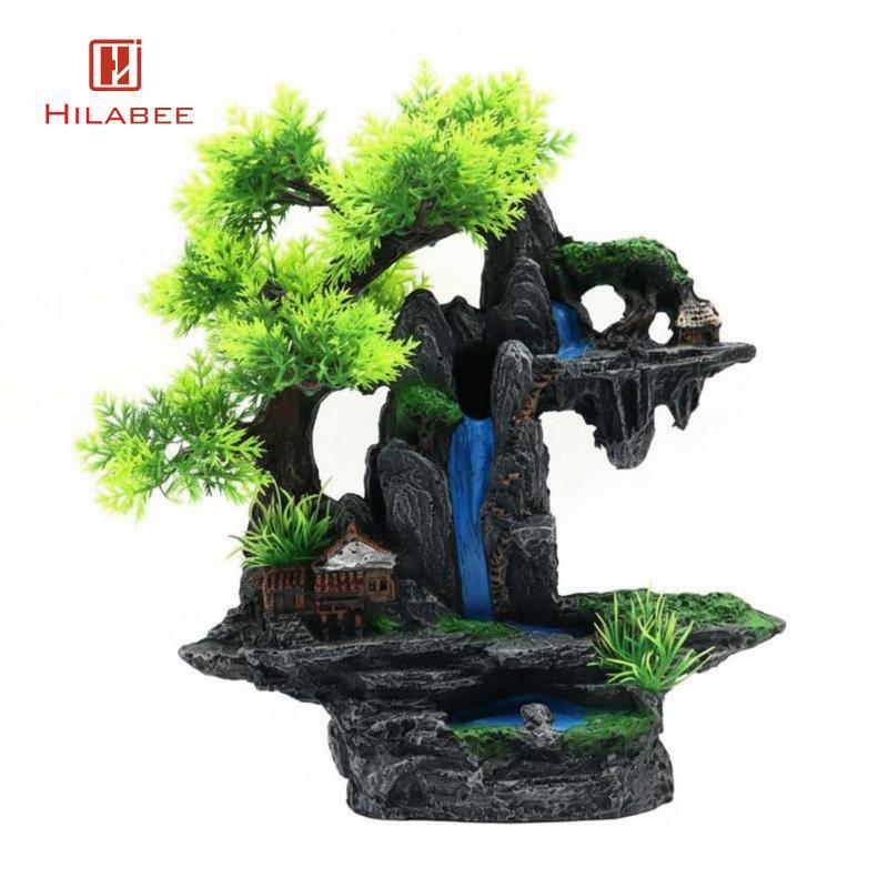 [hilabee] Aquatic Habitat Rockery Landscape Resin Mountain Aquatic Habitat Decorative