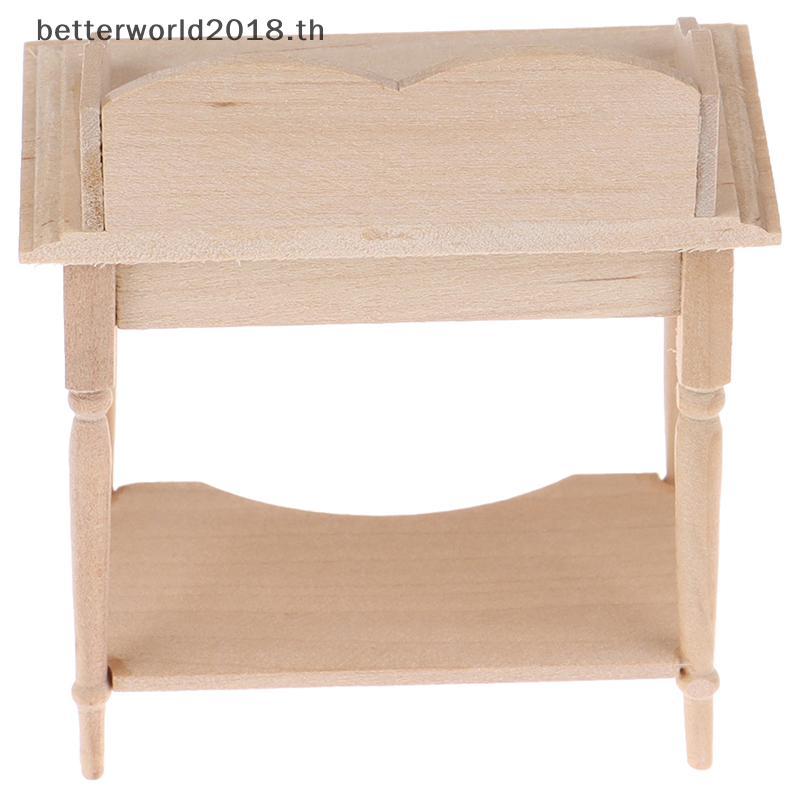 [bet] 1/12 ไม้ขนาดเล็กโต๊ะเปล่าเฟอร์นิเจอร์รุ่น DIY Dollhouse Accessory [TH]