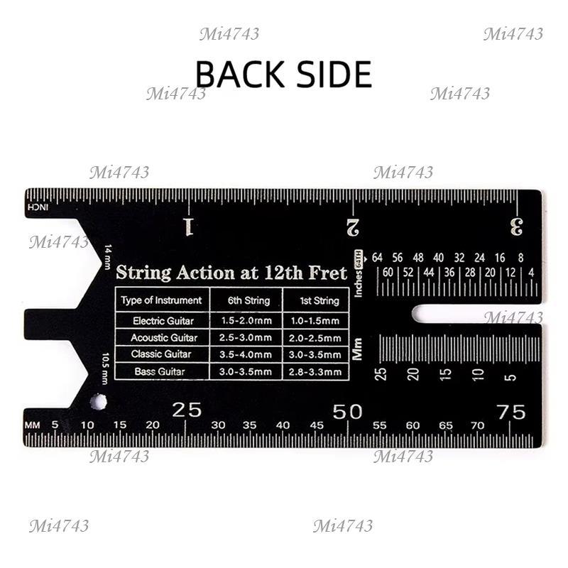 Mi4743iGuitar String Action วัดไม้บรรทัดอลูมิเนียมเครื่องมือสําหรับกีตาร์อะคูสติกไฟฟ้า Strings Instr