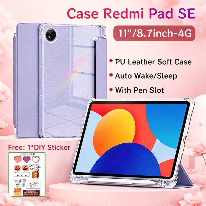 สําหรับRedmi Pad SE 8.7 นิ้ว 4GสําหรับXiaomi Redmi Pad SE 11 นิ้วพร้อมช่องเสียบปากกาAuto Wake Sleepป