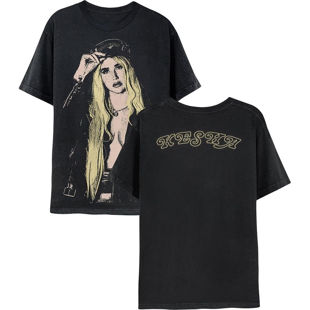 Kesha เสื้อยืดกราฟิกภาพถ่ายสินค้าอย่างเป็นทางการ Kesha สําหรับผู้ใหญ่ Unisex