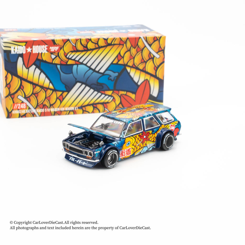 [โมเดลรถขายดี] [คลังสินค้าพร้อมสร้างแรงบันดาลใจ] Kaido House 1: 64 510 Wagon Koi Wagon Koi โมเดลรถโล
