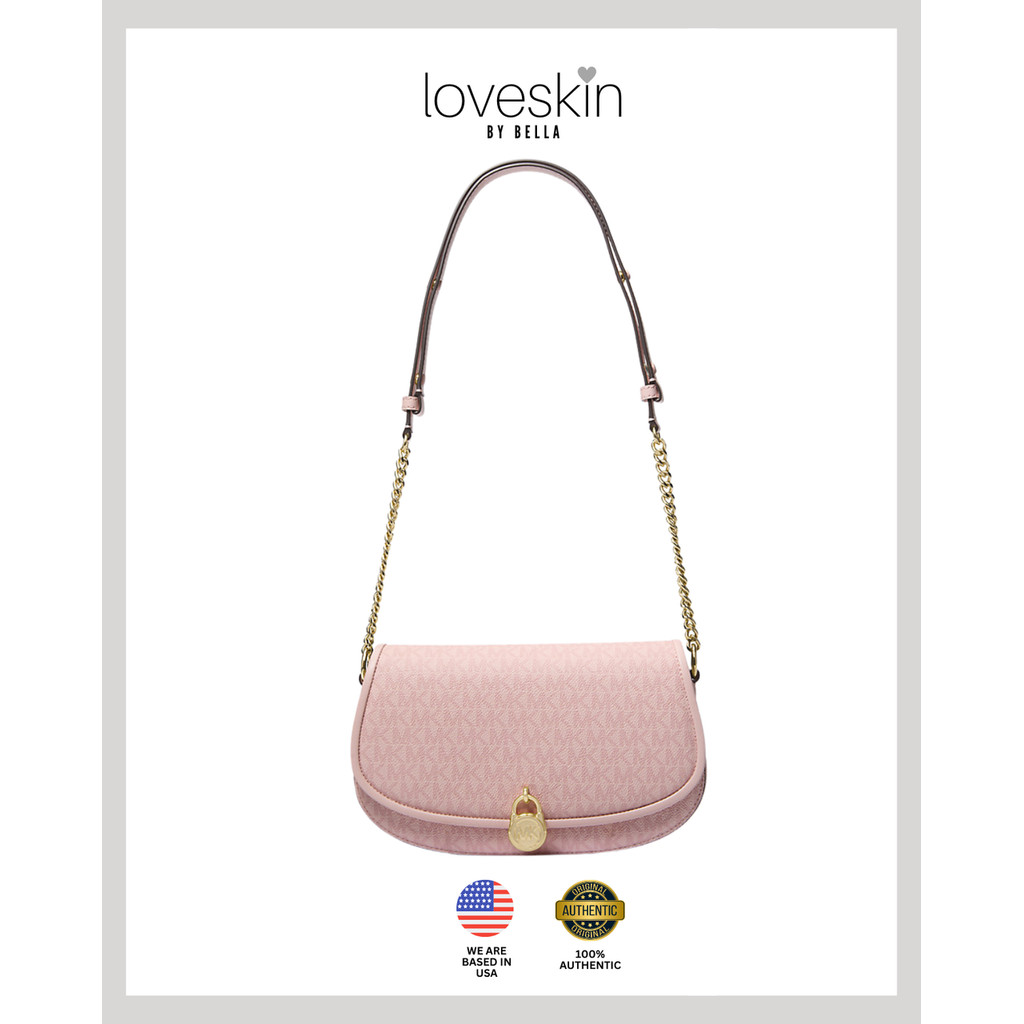 Mila Medium Signature Logo Messenger Bag in Powder Blush (35T5GIMM8V)