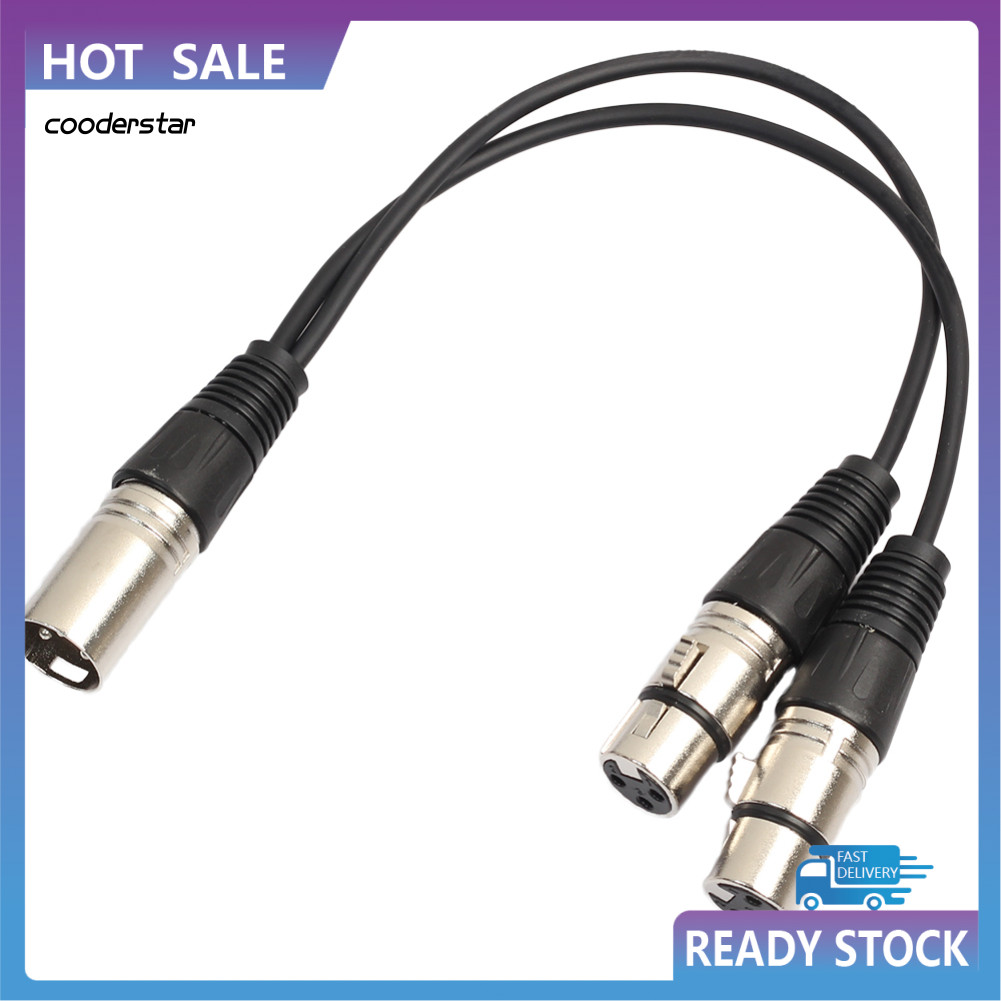 COOD 03m XLR Y Splitter Cable 3 Pin 1 Male to 2 Female Converter Adapter Cable
