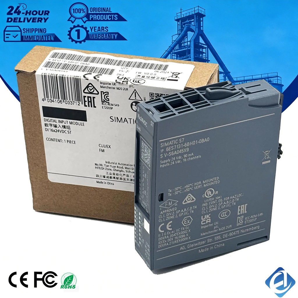 4BRZ ใหม่ 6ES7131-6BH01-0BA0 6ES7 131-6BH01-0BA0 ET200S อุตสาหกรรมควบคุม PLC โมดูล 1 I/O 110V สต็อกใ