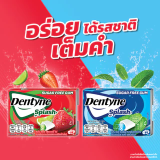 [แพ็ค 6 ขวด] Dentyne Splash Hypermint เดนทีน สแปลช ไฮเปอร์มินต์ แบบขวด 24 เม็ด (45.6g)