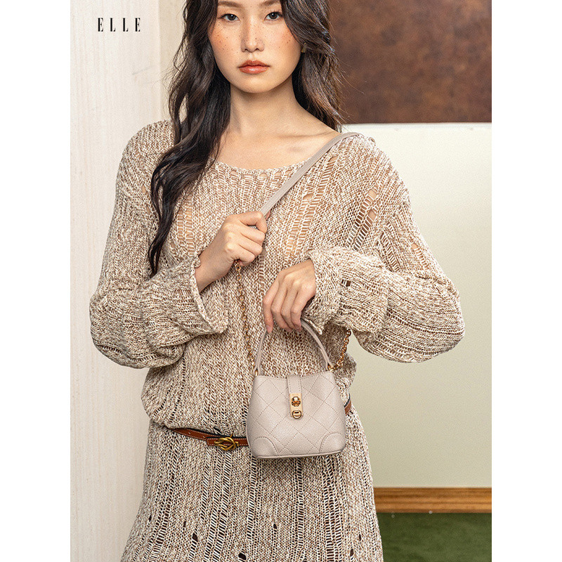 【ของขวัญเทศกาลฉีซี】กระเป๋าถือ ELLE สำหรับผู้หญิง, กระเป๋าถือมินิรุ่นใหม่, กระเป๋าสะพายข้างสุดหรูหราแ