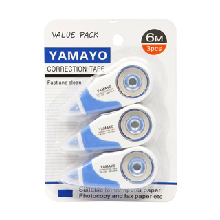 YAMAYO เทปลบคำผิด รุ่น YM-230-3 สีขาว ขนาด 6 ม. แพ็ค 3 อัน