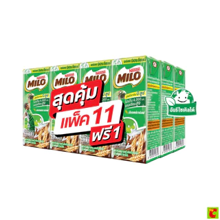 ไมโล แอคทิฟ-โก นมพร้อมดื่มยูเอชที รสช็อกโกแลตมอลต์ 170 มล. แพ็ค 11+1