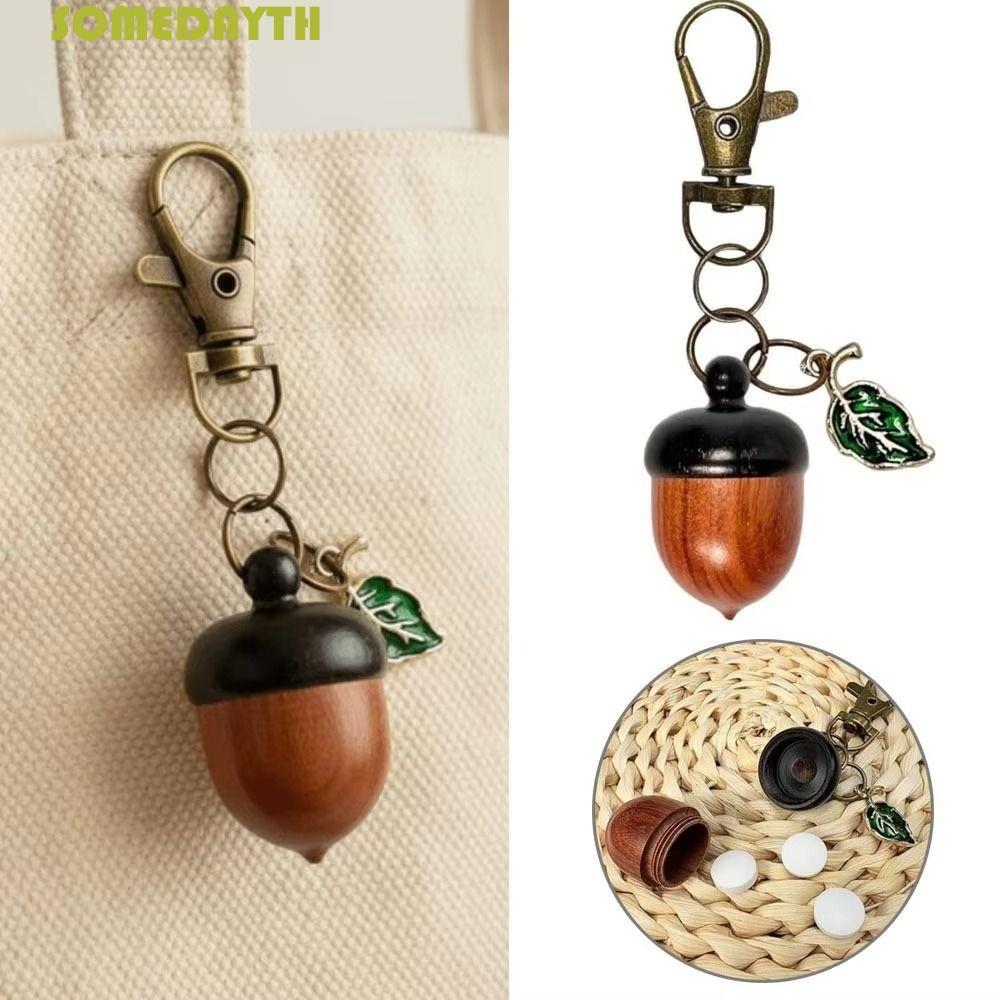 SOMEDAY Acorn พวงกุญแจ, จําลอง Acorn Small Item Storage Acorn Twist เปิดพวงกุญแจ, แฟชั่นน้ําหนักเบา 