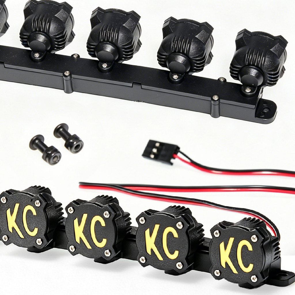 145 มม.* 25 มม.3 โหมดผ่าน CH3 1/10 1/8 Scale KC สไตล์หลังคา Light Bar ใช้งานร่วมกับ Axial, Traxxas T